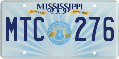 MS license plate MTC276