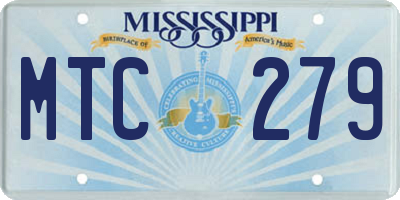 MS license plate MTC279
