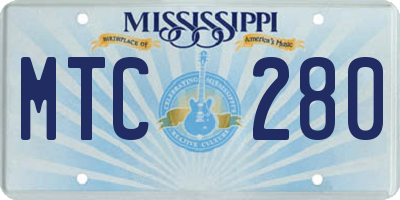 MS license plate MTC280