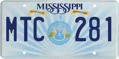 MS license plate MTC281