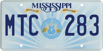 MS license plate MTC283