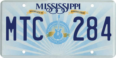 MS license plate MTC284