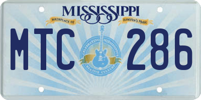 MS license plate MTC286