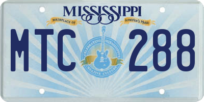 MS license plate MTC288