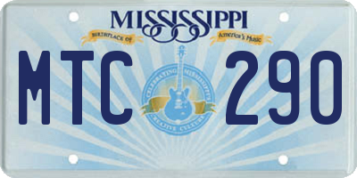 MS license plate MTC290