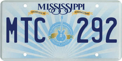 MS license plate MTC292