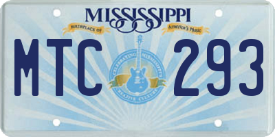 MS license plate MTC293