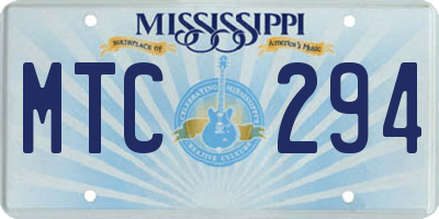 MS license plate MTC294