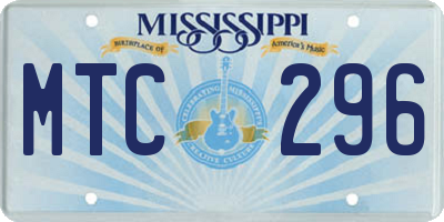MS license plate MTC296