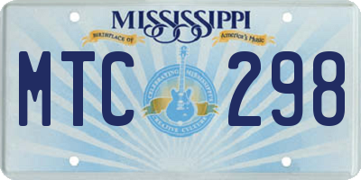 MS license plate MTC298