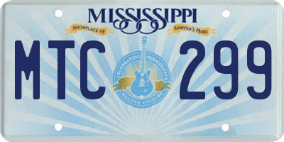 MS license plate MTC299