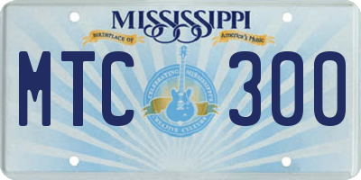 MS license plate MTC300