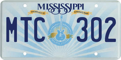 MS license plate MTC302