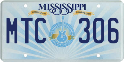 MS license plate MTC306