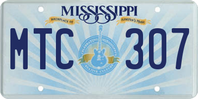 MS license plate MTC307