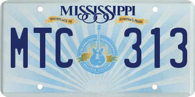 MS license plate MTC313