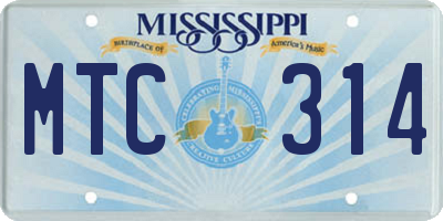 MS license plate MTC314