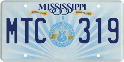 MS license plate MTC319