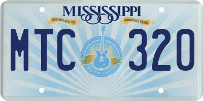 MS license plate MTC320