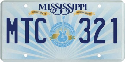 MS license plate MTC321