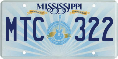 MS license plate MTC322