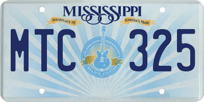 MS license plate MTC325