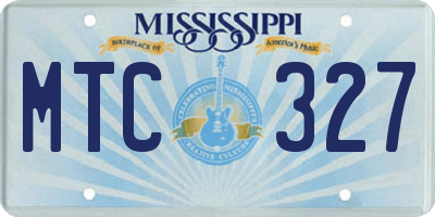 MS license plate MTC327