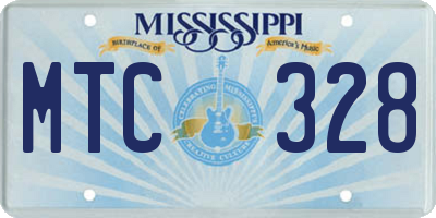 MS license plate MTC328