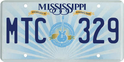 MS license plate MTC329