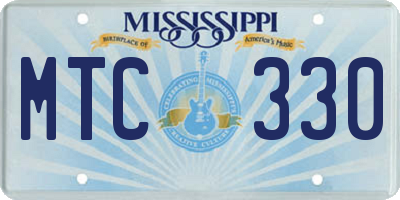 MS license plate MTC330