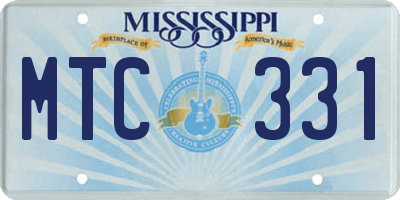 MS license plate MTC331