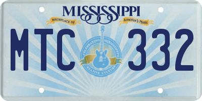 MS license plate MTC332