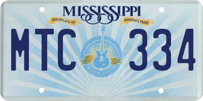 MS license plate MTC334