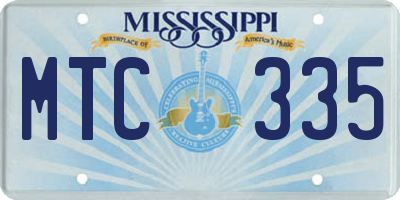 MS license plate MTC335