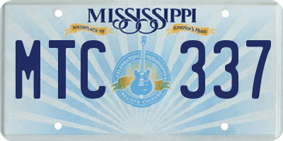 MS license plate MTC337