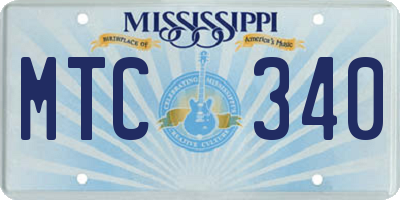 MS license plate MTC340