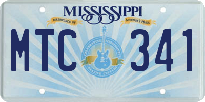 MS license plate MTC341