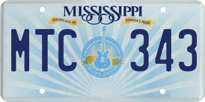 MS license plate MTC343