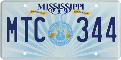 MS license plate MTC344