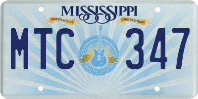 MS license plate MTC347