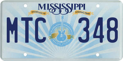 MS license plate MTC348