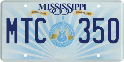 MS license plate MTC350