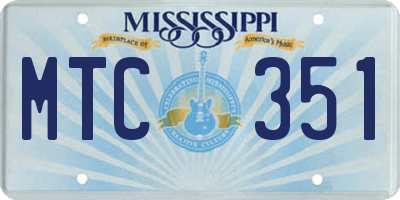 MS license plate MTC351