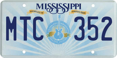 MS license plate MTC352