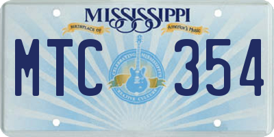 MS license plate MTC354