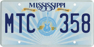 MS license plate MTC358