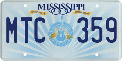 MS license plate MTC359