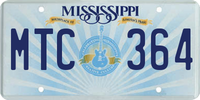 MS license plate MTC364