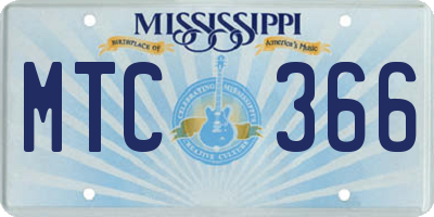 MS license plate MTC366
