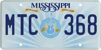 MS license plate MTC368